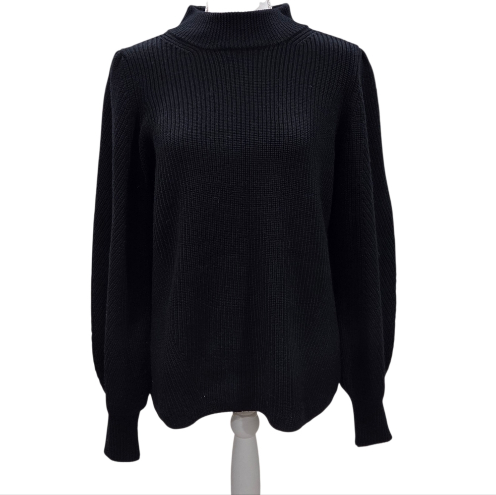 Joie Tandou Wool Sweater Black Turtleneck Sweater Mockneck Large - Picture 2 of 8